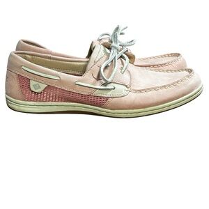 Sperry Women's Koifish Mesh Boat Shoes in light pink. Size 9.5